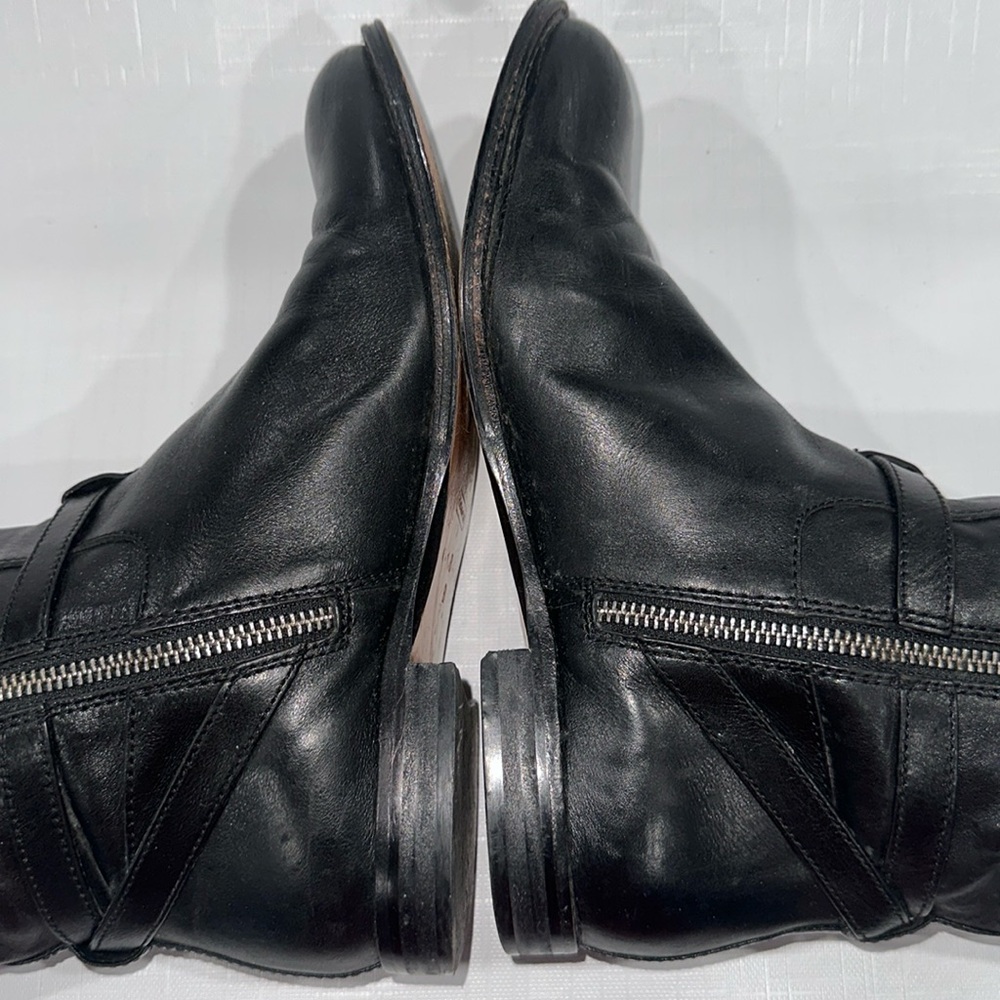 Coach Mysie Black Tall Leather Riding Boots - Picture 6 of 11